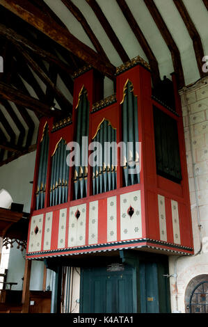 The organ in St. Peter`s Church, Martley, Worcestershire, England, UK Stock Photo